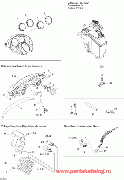 snowmobile  MX Z 500SS Trail/Adrenaline, 2004 -  System 1