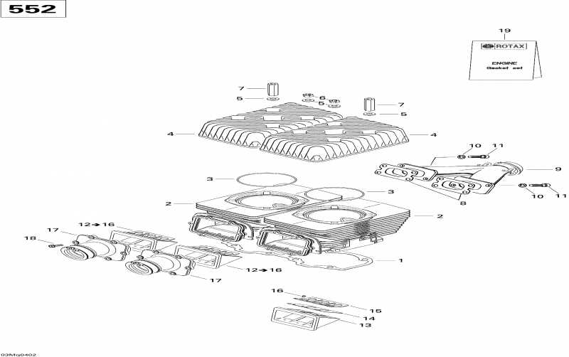  Skidoo MX Z 550F, 2004  - Cylinder, Exhaust Manifold (550f)