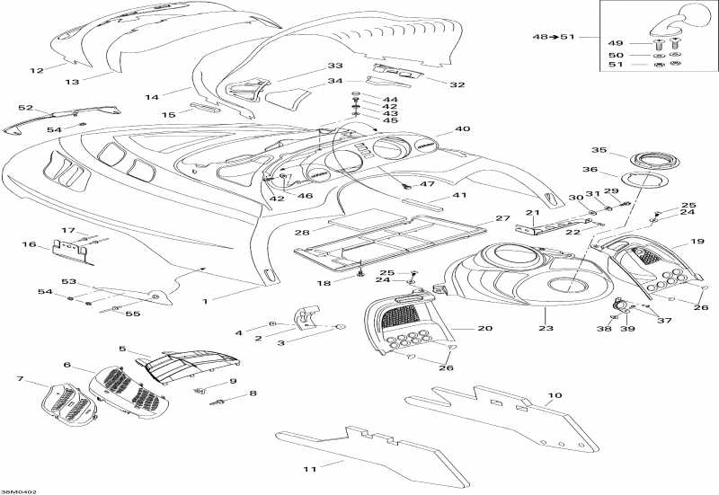 ��������  MX Z 550F, 2004 ������ - Cab, Console (mx Z)
