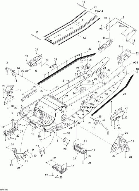 snowmobile Skidoo - Frame