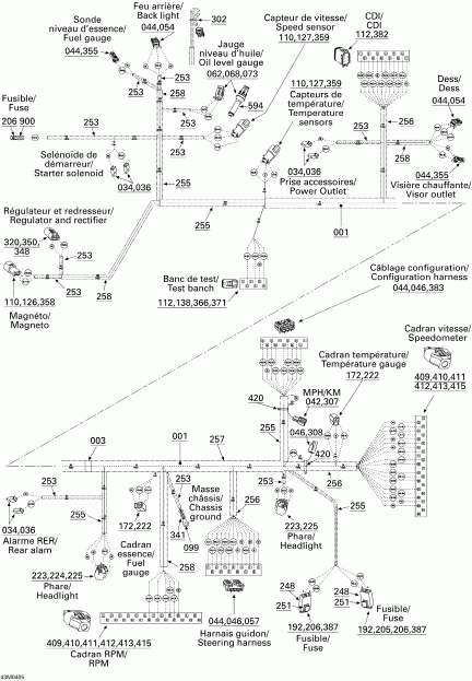  ski-doo MX Z 600 HO Renegade/Renegade X, 2004  - Frame Harness