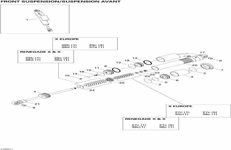 Skidoo MX Z 600 HO SDI, 2004 - Front Take Apart Shocks