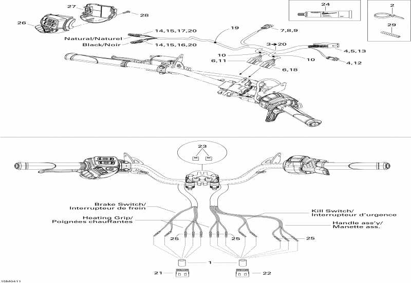 snowmobile SkiDoo  MX Z 600 HO SDI, 2004 - Steering Harness