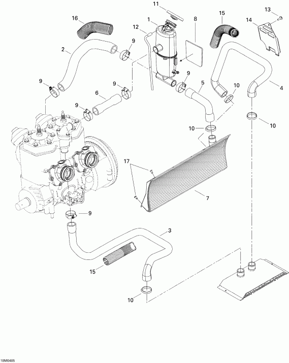  Skidoo MX Z 600 HO Trail/Adrenaline/X, 2004 - Cooling System