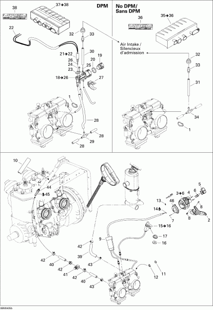 �������� Ski-doo ����������� MX Z 600 HO Trail/Adrenaline/X, 2004 - Mem, Dpm And Throttle