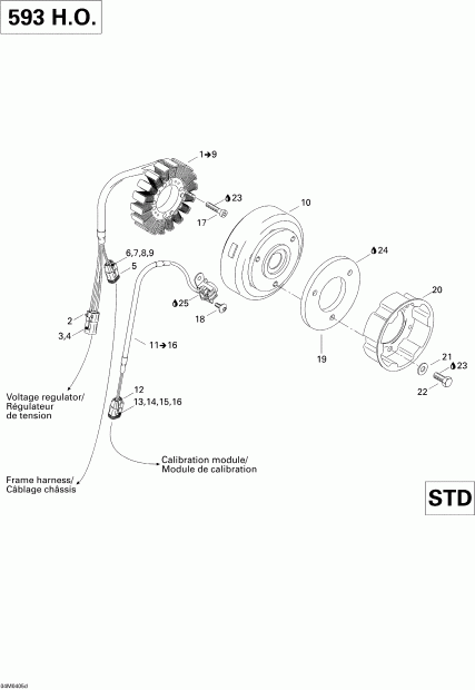 snowmobile BRP -  (12v, 360w) (593 Ho) (trail)
