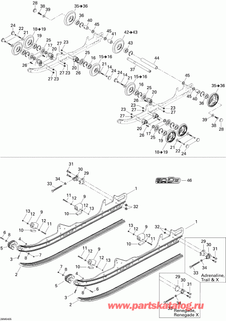 �������� SKIDOO MX Z 600 HO Trail/Adrenaline/X, 2004 - Rear Suspension