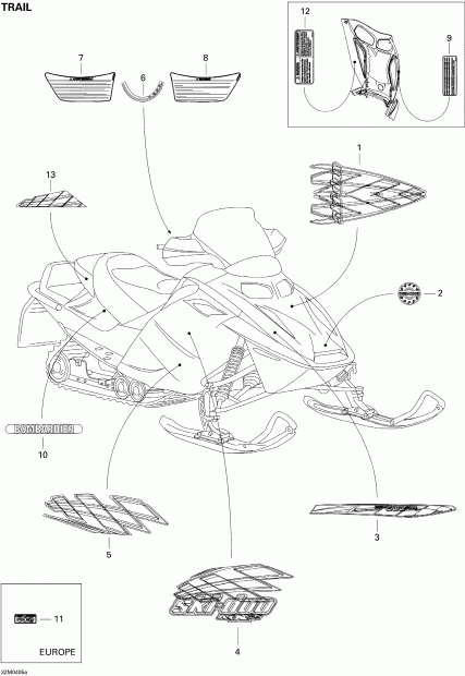 �������� ski-doo MX Z 600 HO Trail/Adrenaline/X, 2004 ������ - �������� (trail)