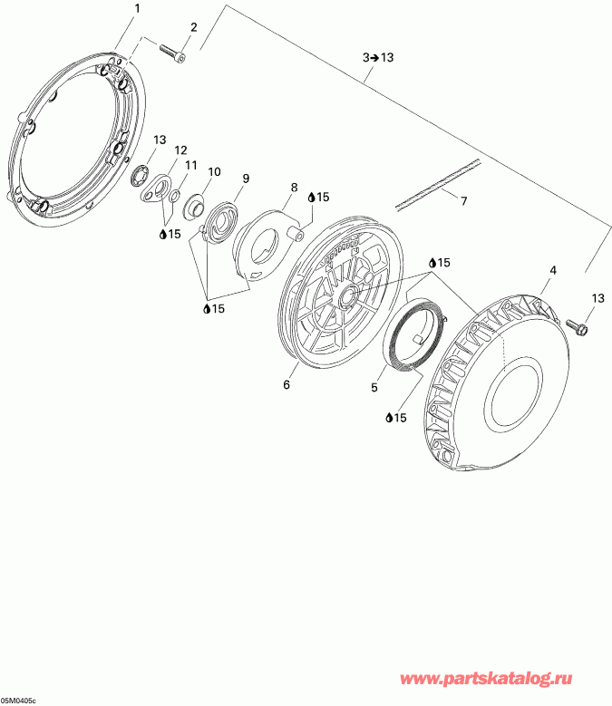 snowmobile SKIDOO - Rewind Starter (793 Ho)