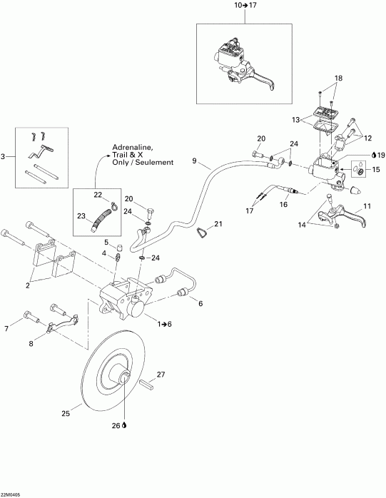   MX Z 800 HO Adrenaline/X, 2004 - Hydraulic Brake