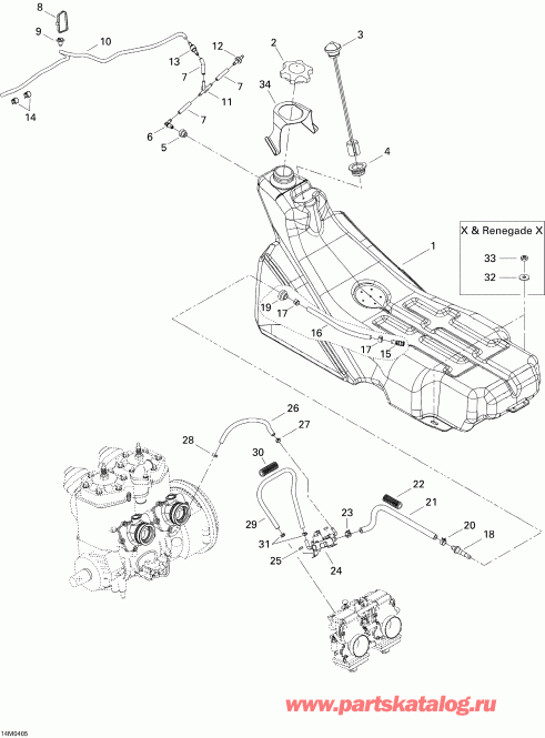 snowmobile ski-doo ������ MX Z 800 HO Renegade/Renegade X, 2004 - ��������� �������