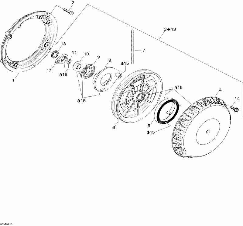 snowmobile Skidoo MX Z X 440 Racing, 2004  - Rewind Starter