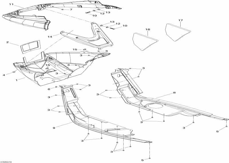 �������� Skidoo MX Z X 440 Racing, 2004 - Bottom Pan