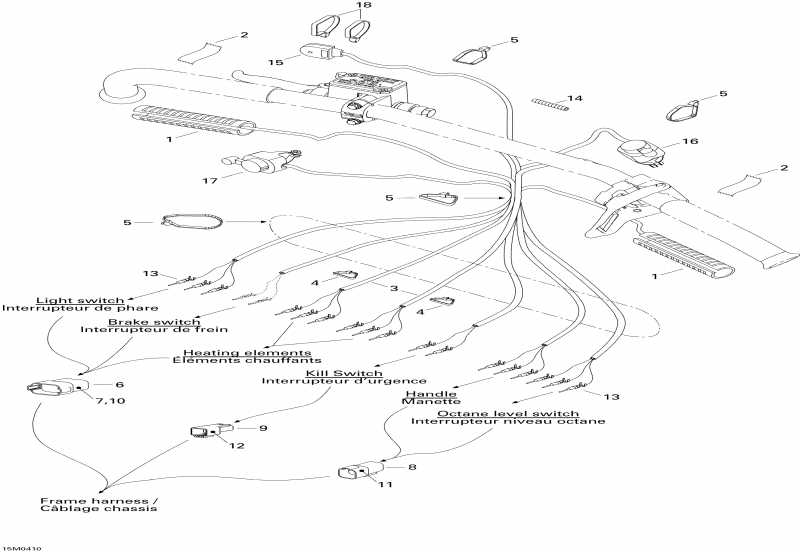 MX Z X 440 Racing, 2004 ������ - Steering Harness