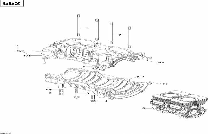 ski-doo Skandic 550F, 2004  - Crankcase Skandic (550f)