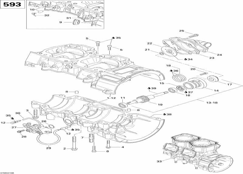  ski-doo Skandic SUV 600, 2004 - Crankcase (593)