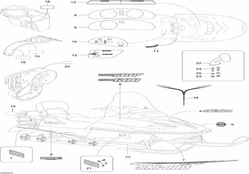 snowmobile Ski-doo Skandic SUV 600, 2004 - Decals