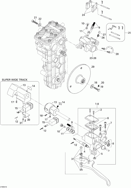  BRP Skandic WT/SWT 550F , 2004  - Brake