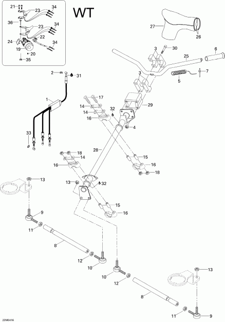 �������� Skidoo Skandic WT/SWT 550F , 2004 - Steering System Wt/ Wtlc
