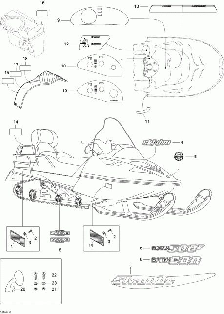 snowmobile Skidoo Skandic WT/SWT 550F , 2004 ������ - Decals