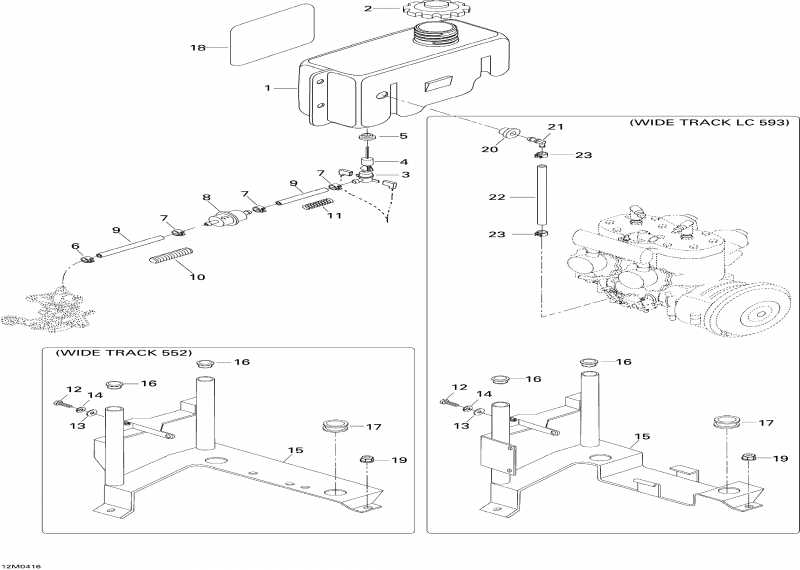 snowmobile Ski Doo Skandic WTLC 600, 2004  - Oil Tank And Support