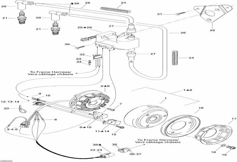  Ski-doo Summit 550F, 2004  - Magneto Summit 550f