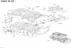 01-       (593 Ho) (01- Crankcase, Water Pump And Oil Pump (593 Ho))