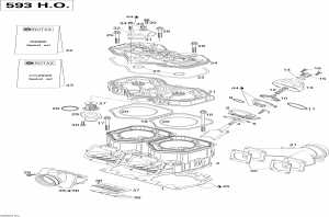 01- ,  ,   (593 Ho) (01- Cylinder, Exhaust Manifold, Reed Valve (593 Ho))