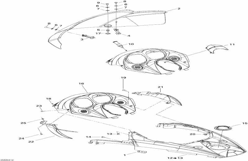 snowmobile ski-doo Summit 600 HO, 2004  - Windshield And Console