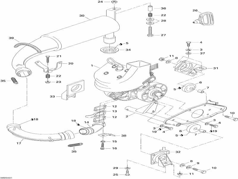 snowmobile Skidoo ������ Tundra R, 2004 - Engine Assembly And Support