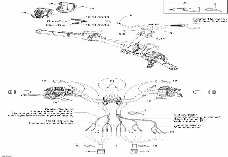 �������� Ski Doo ������ GTX 550F, 2005 - Steering Wiring Harness
