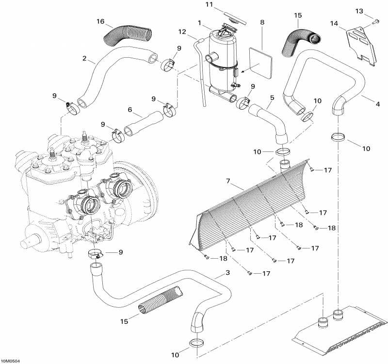  Skidoo  GTX 600 HO, 2005 - Cooling System