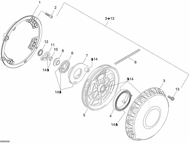 SkiDoo GTX 600 HO SDI, 2005 - Rewind Starter