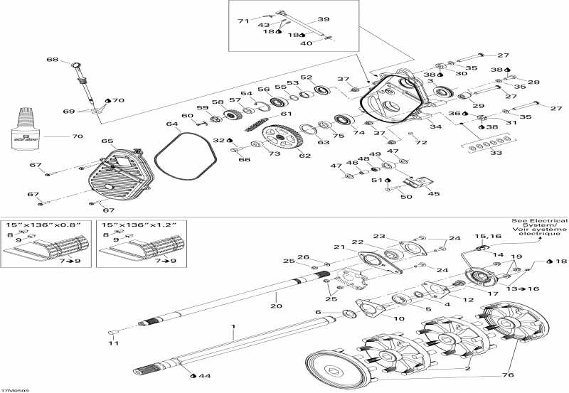 snowmobile Ski Doo  GTX 600 HO SDI, 2005 - Drive System