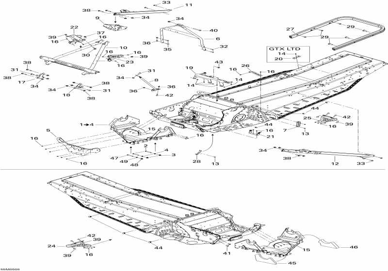 �������� SkiDoo ����������� GTX 600 HO SDI, 2005 - Frame And Components