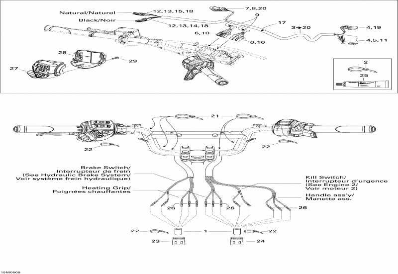 snowmobile Ski Doo GTX 600 HO SDI, 2005 - Steering Wiring Harness