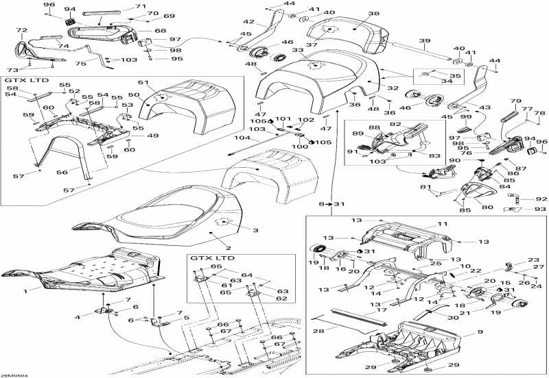 snowmobile Skidoo GTX 800 HO, 2005 - Seat 800ho