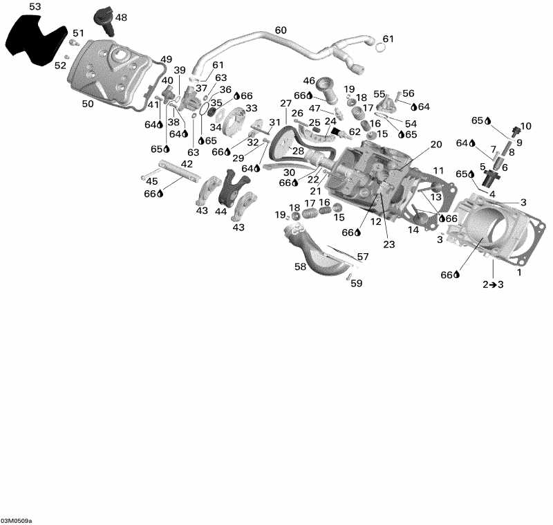 snowmobile  Legend V-1000, 2005 - Cylinder And Cylinder Head Front Side