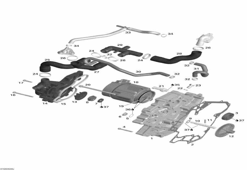  Skidoo  Legend V-1000, 2005 - Waterpump, Alternator And Ignition Cover