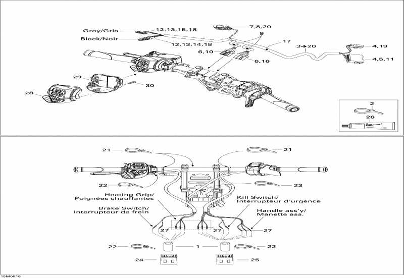  Ski-doo  Mach Z 1000 SDI, 2005 - Steering Wiring Harness