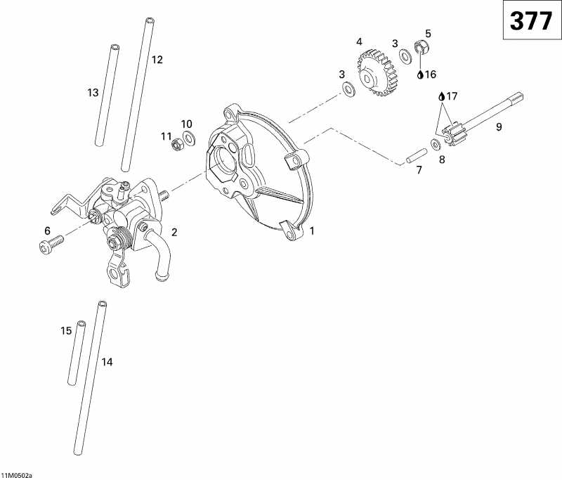 ski-doo MX Z 380F, 2005 ������ - Oil Pump 377