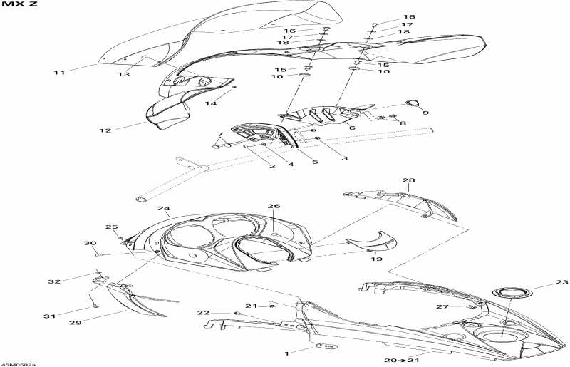 BRP SkiDoo  MX Z 380F, 2005 -    Console Mx Z