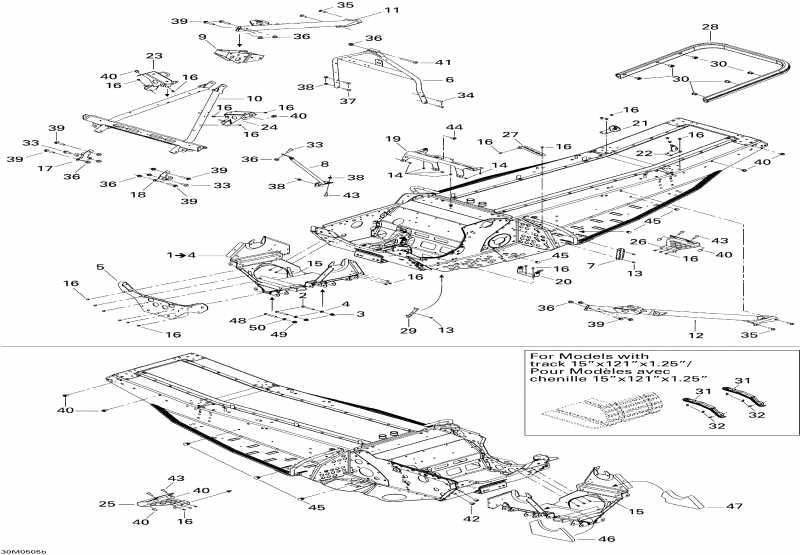 snowmobile Ski Doo MX Z 500SS Trail & Adrenaline, 2005 - Frame And Components