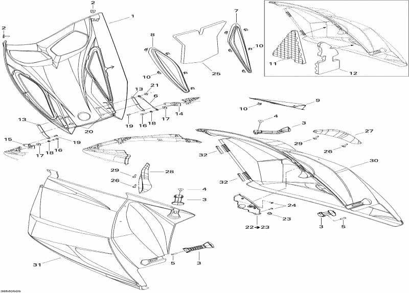  Skidoo MX Z 500SS Trail & Adrenaline, 2005 - Hood