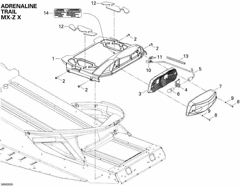  Ski Doo MX Z 500SS Trail & Adrenaline, 2005 - Luggage Rack