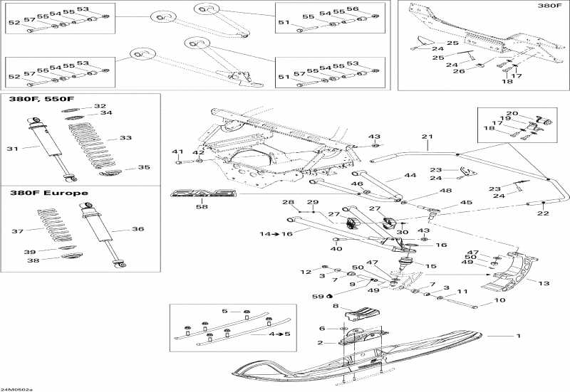 Ski Doo MX Z 550F, 2005 - Front Suspension And Ski Mx Z 550f