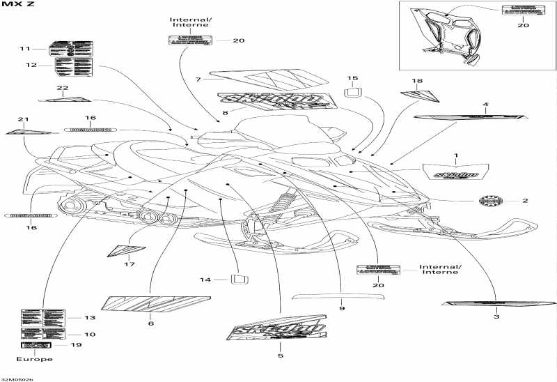 SKIDOO MX Z 550F, 2005 ������ - Decals Mx Z 550f