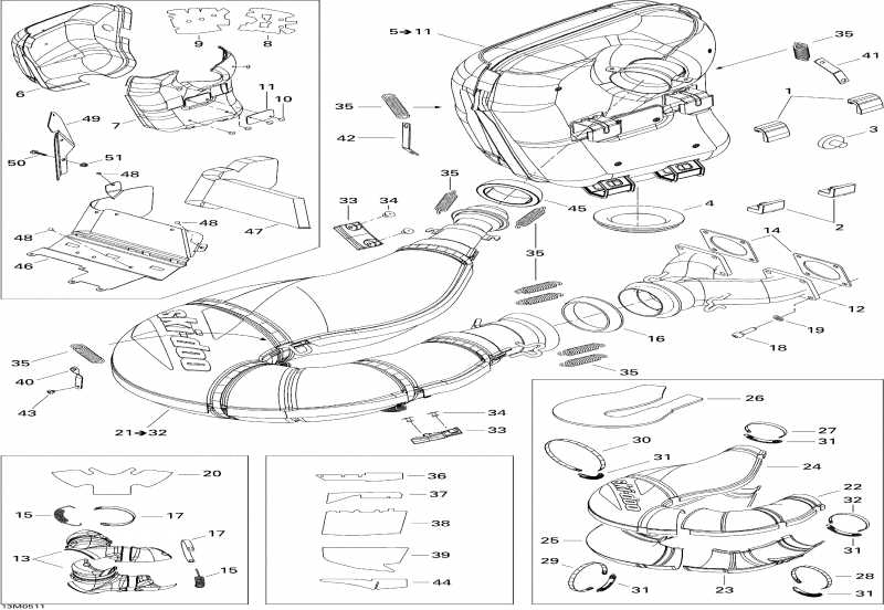  BRP  MX Z 600 HO SDI Adrenaline & X, 2005 - Exhaust System