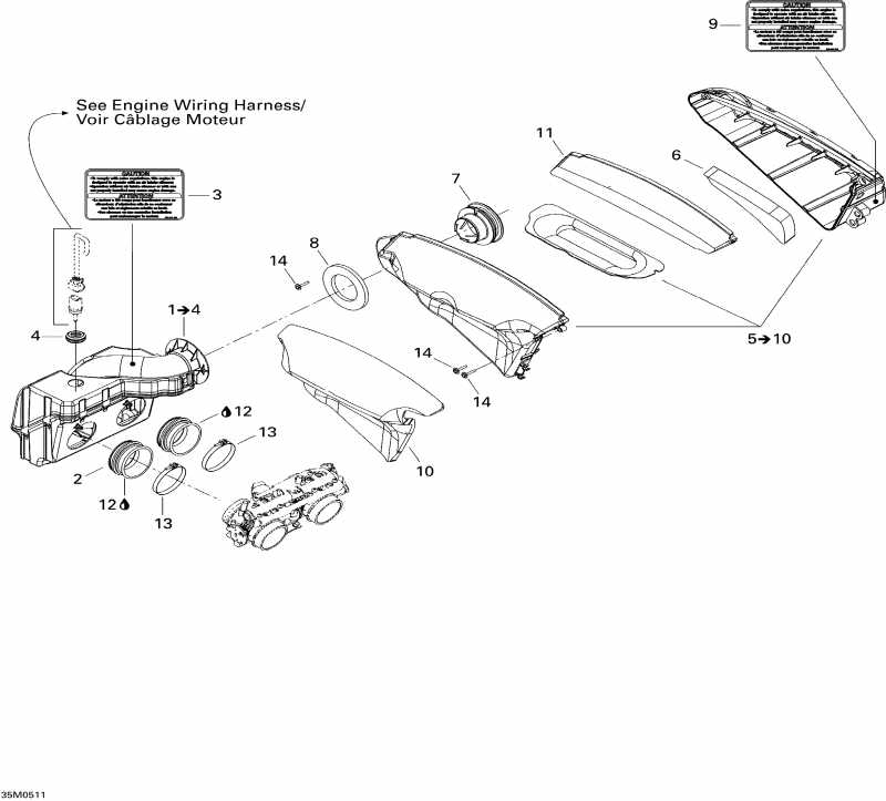  Skidoo MX Z 600 HO SDI Adrenaline & X, 2005  - Air Intake System