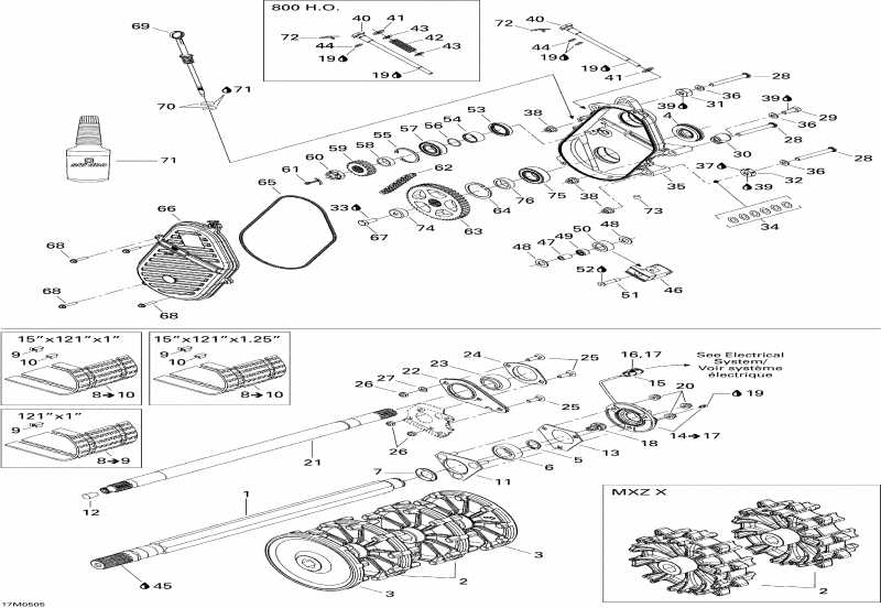 MX Z 600 HO Trail & Adrenaline & X, 2005  - Drive System